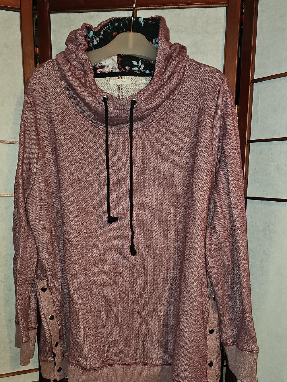 Maurices Marled Mauve Cowl-Neck Sweater